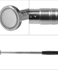 Retractable Magnetic Pickup Tool With 35 Lb Pull Telescoping Extension from 8.6 to 40.5 inches, close-up of magnet and handle