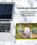 Laptop next to vibrant image mouse pad from Twenty Pack White Mouse Pads 3mm Thick For Heat Press Printing Bulk Mousepad Blanks