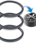 Gasket Seal Ring Replacement For Blenders 900 Series 600W And 900W, Dual Lip Design, Gray Silicone, Set of Three with Blade Example