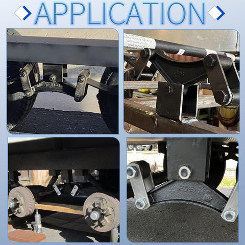 Trailer Shackle Kit For Double Eye Springs 3,500 To 7,200 Lbs Two Pack With Equalizers, Shackle Straps in application view
