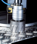 Heavy Duty Tct Annular Cutter 11/16 X 3 Inch Tungsten Carbide Core Bit cutting through textured metal surface.