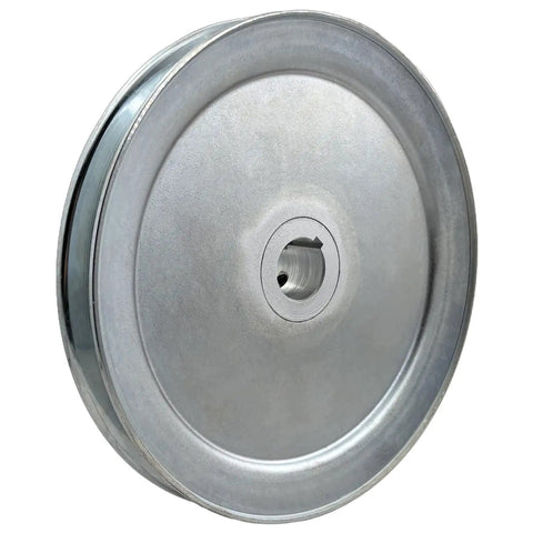 Heavy Duty Single Groove V Belt Pulley 7 Inch Outer Diameter 7/8 Inch Bore Carbon Steel Motor Pulley For A B 5L 4L Belts Zinc Plated 1020 Steel