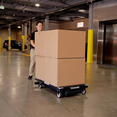 Heavy Duty Electric Scissor Lift Table 59 Inch Height Warehouse Workhorse No Stress Platform Cart moving boxes indoors