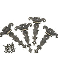 Antique Zinc Alloy T Hinges For Wooden Boxes And Cabinets Bronze Finish 69x113 mm 4 Pieces With 20 Screws Rustic Vintage Hardware