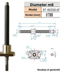 Precision Thread Adjustment Screws With Black Grip Knobs For Optical Lens Mounts And Breadboards shown with detailed measurements.
