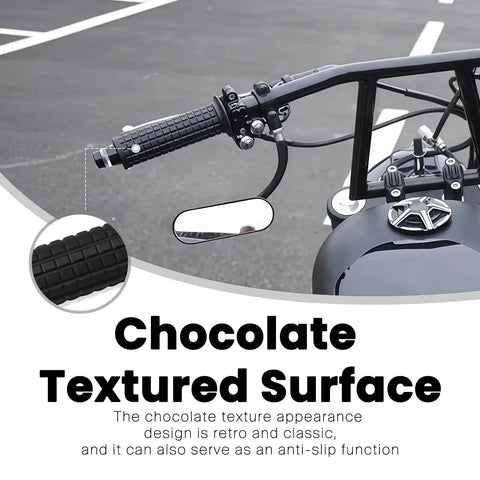 25mm One Inch Universal Vintage Motorcycle Hand Grips With Open End Anti Slip TPU for Cafe Racer Cruiser Dirt Bikes installed view