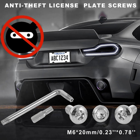 Genuine Carbon Fiber License Plate Frame Set With Secure Anti Theft Screws And Slick Black Finish For A Tight Universal Fit That Brings Legit Durability And A Clean Road Ready Vibe To Your Daily Drive with anti-theft screws.