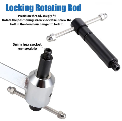 Derailleur Hanger Alignment Gauge Tool For Bikes Pro Grade 304 Stainless Steel with locking rotating rod and hex socket