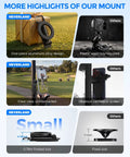 Comparison of aluminum and plastic golf cart phone holder design features with foldable size for Universal Magnetic Golf Cart Phone Holder With 360 Degree Rotating Mount For MagSafe iPhone And Android Hands Free GPS And Swing Video View Foldable Phone Clamp Fits Club Car EZGO Yamaha Must Have Gift For Men Dad Golfers.