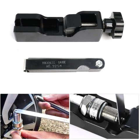 Gap Tool And 32 Blade Steel Feeler Gauge Set For Spark Plugs 10mm 12mm 14mm 16mm Stainless Steel Construction Accurate Gap Adjustments Durable Gapping Kit For DIY Tuneups And Maintenance.