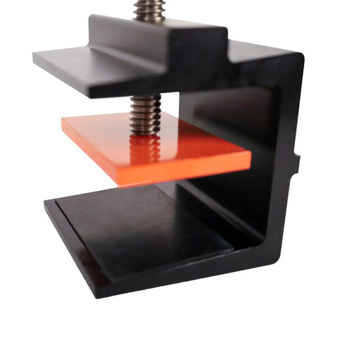 Close-up of black aluminum Ladder Stability Anchor for Easy No Drill Mounting with Two 4 Foot Straps Quick Install OSHA Compliant.