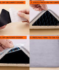 Non Slip Rug Tape Peel And Stick Gripper For Hardwood Concrete And Carpeted Floors Keeps Rugs Secure Demonstration
