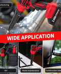 Fullyea Cordless Electric Rivet Gun With Brushless Motor, Two Batteries And Fast Charger in use for DIY, home maintenance, and construction applications.