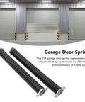 Heavy Duty Garage Door Spring Set Left Right Replacement Kit for Standard Homes And Shops, Robust Steel Torsion System For Secure Up And Down Motion, 218 Inch Long High Load Capacity. Two black torsion springs for garage doors