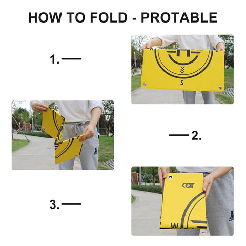 How to fold Universal Drone Landing Pad Waterproof Weighted Portable Fast Foldable Helipad Launch Surface For Any Terrain DJI Avata 360 Mavic 3 Pro Mini 3 Pro 4 Pro Mini 2 SE Air 2S 2 Mavic 2 FPV RC Quadcopter Accessories on grass surface
