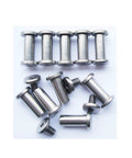 Stainless Steel Corby Bolts Pivot Pins For Knife Handles, Folding Knife Fasteners, EDC Rivets And DIY Knife Studs For Tactical Knife Builds, Pack Of 10, 8mm Head, 5mm Shaft, 12mm Length, T8 Tool Compatible