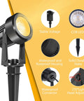 Low Voltage Outdoor Landscape Lighting Kit With Transformer 27V LED Spotlights 44ft Cable IP65 Waterproof Detail View