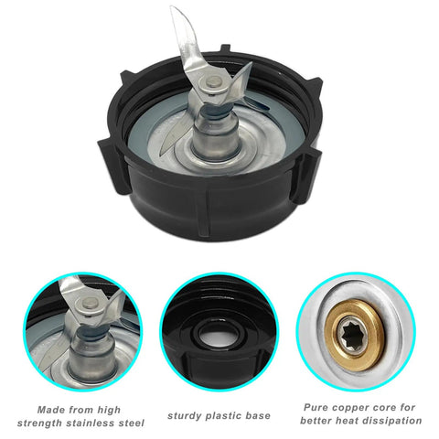 Blender Replacement Parts Kit With 4 Point Blade, Jar Base, Coupling Stud Slinger Pin, Seals And Gaskets Bundle Includes 1 Blade, 1 Jar Base