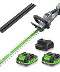 Cordless Hedge Trimmer 22 Inch With 21V Power No Cord Hassle Dual Action Steel Blades 2x2Ah Batteries And Fast Charger