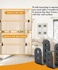 Heavy Duty 2x4 Door Barricade Brackets U Shaped Security Braces For Indoor And Outdoor Doors Black Finish 2 Pack Rugged Carbon Steel Construction For Extra Home Security installed view