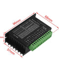 TB6600 4A stepper motor driver module for Nema 17/23/34, black case with green terminal block, angled view
