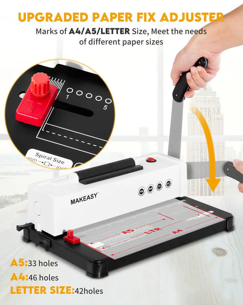 Smooth Operator Electric Spiral Binding Machine For Home Office, No Fuss Coil Insert With 4:1 Pitch, Punches 12 Sheets For A4 A5 Letter Size, Total Bang For Your Buck With 5 16 Inch Coils And Pliers