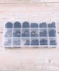 125 Piece Black Rubber Grommet Seal Kit For Hoses And Faucets With Heat Resistant Rubber Gaskets In A Handy Plastic Box For Windows And Small Appliances, black grommets in organizer