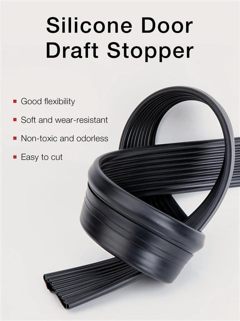 Kick Those Drafts Hella Durable Silicone Door Draft Stopper 39 Inch curled with good flexibility, soft and wear-resistant.