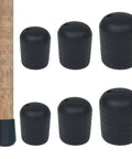 Durable Silicone Fishing Rod Butt Cap Cushion End Seat Protector For Rods And Tackle Gear Keeps Rod Safe In Muddy Water And Rocky Banks Thick Pads For Comfort Fits Large Medium Small Poles 6 Pack, black silicone rod butt caps