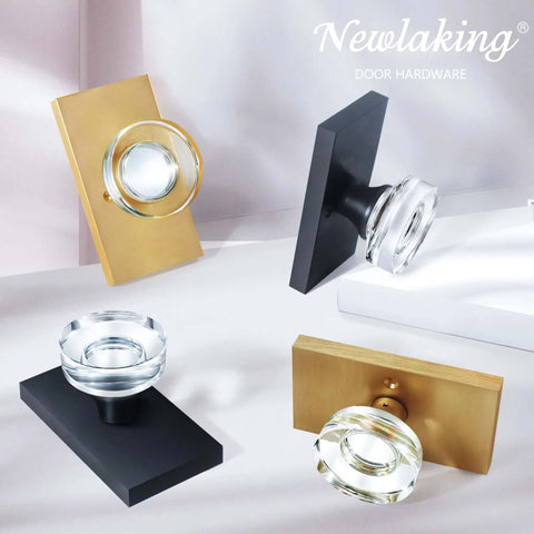 Crystal Glass Door Knob Set In Antique Brass Finish Non Locking Handles For Bifold Closet Barn And French Doors 2 Pack display