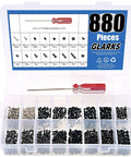 Slick Pro Level 880 Piece Laptop Screw Replacement Kit With Extra Phillips Driver For Universal Notebook Pc Builds and No Hassle Fixes Across Hp Dell Lenovo Toshiba and Sony Models, organized in a clear case.