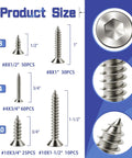 Wood Screws Assortment Kit 175 Pcs Pro Grade Set With Flat Head Hex Socket Countersunk Self Tapping Screws For Wood And Plastic