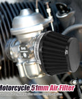 51mm 2 Inch Clip On Motorcycle Air Filter Black Mushroom Head Intake Filter For Moto, Cars And Mini Bikes Easy Snap On