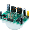 Close-up of HC-SR501 PIR motion sensor module, part of the Three Pack HC SR501 PIR Motion Sensor Modules For Raspberry Pi And Arduino DIY Projects Infrared Human Detection 4.5 To 20V DC 3.3V High Output 0V Low Output Up To Seven Meters Range Includes Holders Screws And Nuts