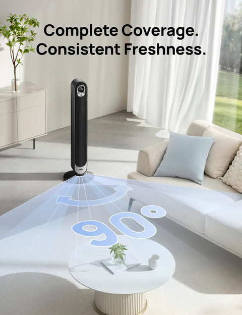 Smart WiFi Bladeless Tower Fan For Bedroom And Living Room And Home Office Floor Standing Oscillating Quiet Cooler With Fast Airflow Beat The Summer Grind And Keep Your Space Ice Cold All Night Long
