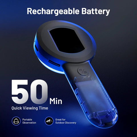 Handheld Digital Microscope With 2 Inch LCD Screen, 100X Coin Magnifier and Jewelry Loupe, Lighted Trichome Magnifying Glass, Handy Pocket Friendly and Portable for Collectors, Easy Share Live View for Coins, Gems, Jewelry, and Error Coins. Rechargeable battery, 50 min viewing time