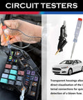 Bad Boy Universal Car Fuse Assortment Kit Featuring 120 Piece Blade Set With Integrated Tester And Removal Grabbers Covers All Gauges From Two Amps To Thirty Five Amps To Keep Your Daily Driver Running Smooth with circuit tester measuring fuses.