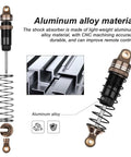 Long Travel Aluminum RC Shocks 59mm Eye To Eye For 1/18 TRX4M TRX4MT Crawler Upgrades with threaded bodies and dual spring options
