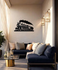 Locomotive Metal Wall Art In Matte Black For Living Room Office Or Bar A Vintage Rustic Sign And Industrial Decor That Pops