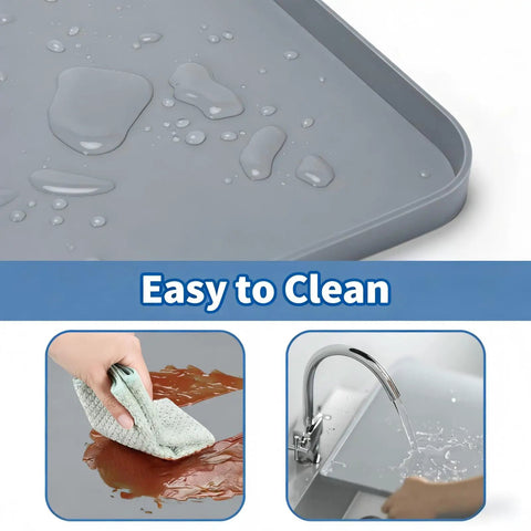 Heavy Duty 27x27 Inch Washing Machine Drain Pan Drip Tray Leak Proof Silicone Non Slip Waterproof Drip Mat Floor Protector