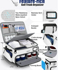 Waterproof Golf Trunk Organizer With Ventilated Shoe Pockets For 2 Pairs 4 Layer Storage And 17 Pockets For Balls Tees Caps
