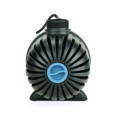 Front view of AquaSurge 3000 GPH Skimmer Waterfall Vault Pump For Ponds And Water Features Powerhouse Asynchronous Unit 20 Ft Cord