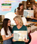 Two women displaying Beginner Crochet Kit With Easy Yarn Pack For A Cozy Granny Square Blanket Step By Step Video Guides Simple Crochet Starter Set