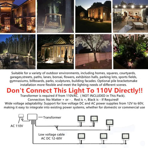 Cool White 10W LED Flood Light Outdoor IP65 Waterproof Security Landscape Lamp for yard garden street low voltage 800LM use