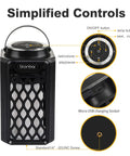 Control details of 2-Pack Outdoor Torch Atmosphere Bluetooth Speakers, 10W Portable IP65 Waterproof LED Flame Lights, Wireless Stereo