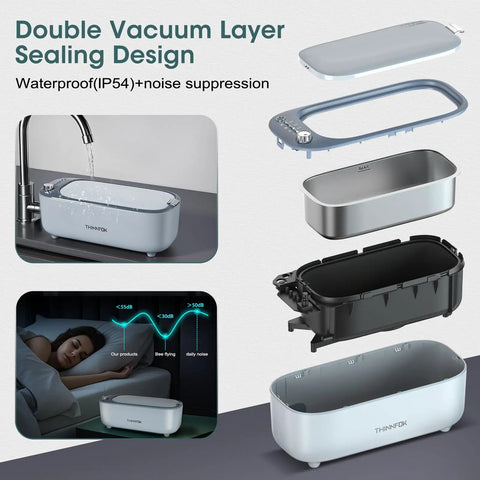 Pro Grade Ultrasonic Jewelry Cleaner With UV Light For A Deep Clean And Variable Frequency 47KHz To 50KHz, waterproof design
