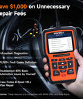 Hand holding NT510 Elite Scan Tool For BMW Mini Rolls Royce Full Diagnostic Tool OBD2 Scanner in car interior