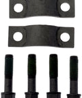 Rear Shaft U Joint Replacement Kit For Select Models Direct Fit Universal Joint Strap Kit with bolts and straps shown