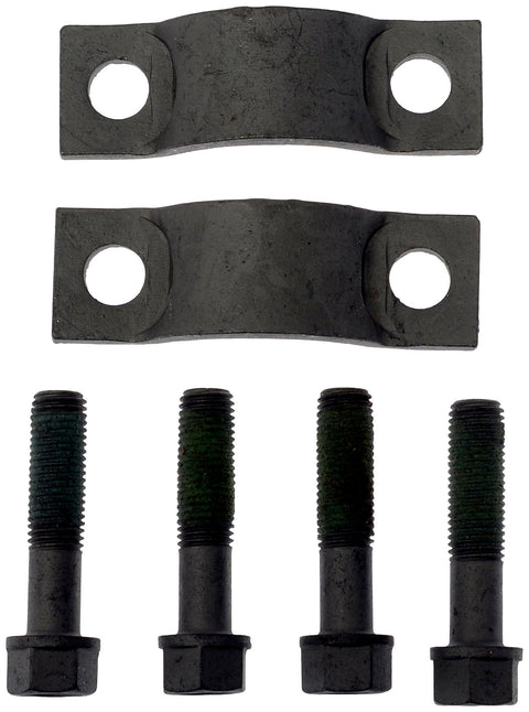 Rear Shaft U Joint Replacement Kit For Select Models Direct Fit Universal Joint Strap Kit with bolts and straps shown