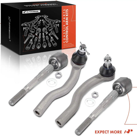 Front Inner And Outer Tie Rod End Kit For Acura MDX 2007 2013 with 4 steering linkage parts and hardware